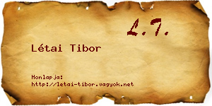 Létai Tibor névjegykártya